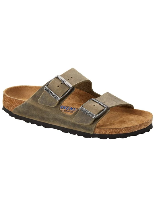 Zdjęcie produktu Birkenstock Skórzane klapki "Arizona" w kolorze khaki rozmiar: 41