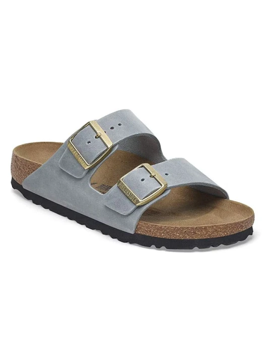 Zdjęcie produktu Birkenstock Skórzane klapki "Arizona" w kolorze szarym rozmiar: 35