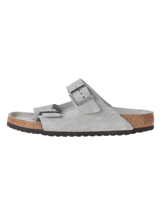 Zdjęcie produktu Birkenstock Skórzane klapki "Arizona" w kolorze szarym rozmiar: 45