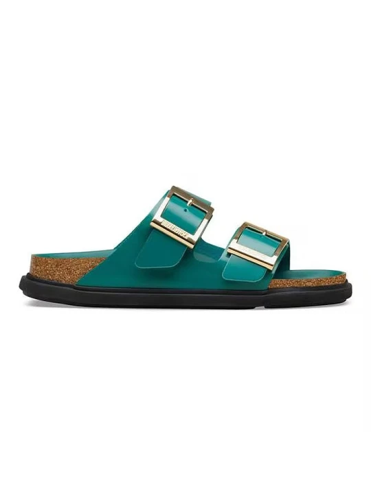 Zdjęcie produktu Birkenstock Skórzane klapki "Arizona" w kolorze zielonym rozmiar: 36