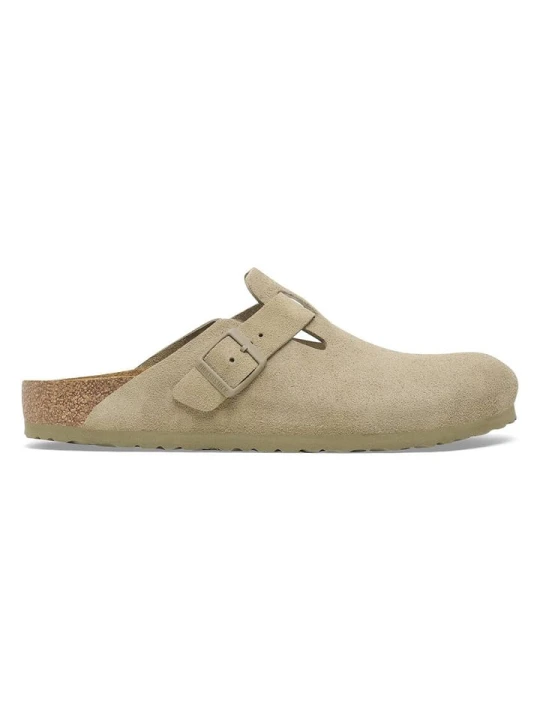 Zdjęcie produktu Birkenstock Skórzane klapki "Boston" w kolorze beżowym rozmiar: 36