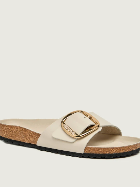 Zdjęcie produktu Birkenstock Skórzane klapki Madrid Big Buckle LENA | narrow fit beżowy
