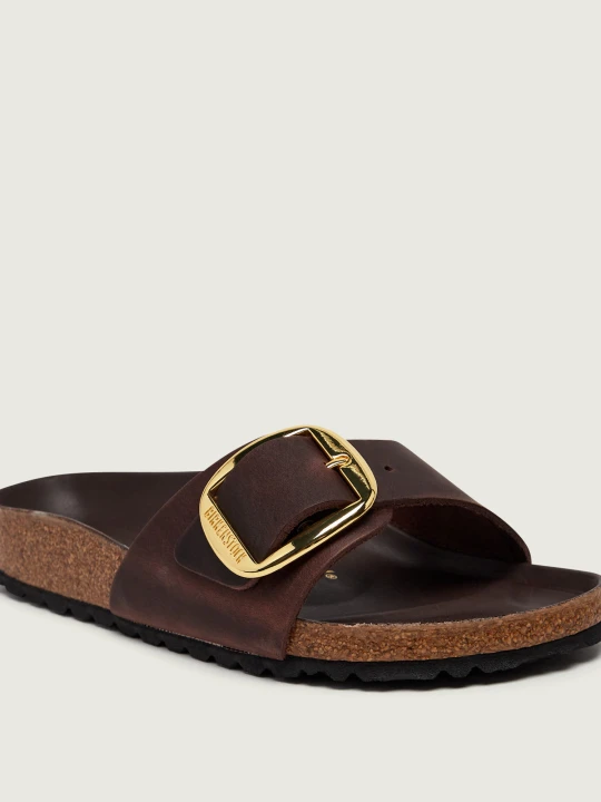 Zdjęcie produktu Birkenstock Skórzane klapki Madrid Big Buckle | narrow fit brązowy