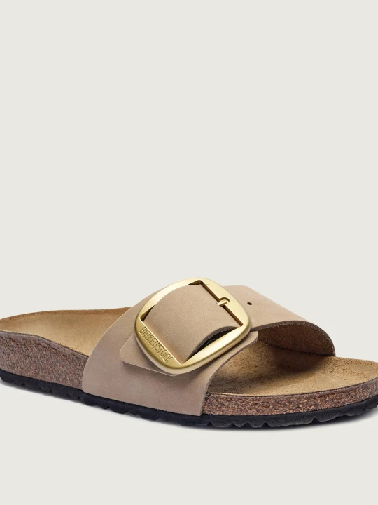 Zdjęcie produktu Birkenstock Skórzane klapki Madrid | narrow fit beżowy
