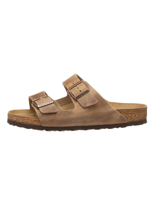 Zdjęcie produktu Birkenstock Skórzane klapki w kolorze jasnobrązowym rozmiar: 37