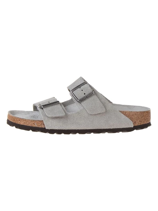 Zdjęcie produktu Birkenstock Skórzane klapki w kolorze szarym rozmiar: 36