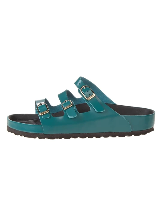 Zdjęcie produktu Birkenstock Skórzane klapki w kolorze turkusowym rozmiar: 39