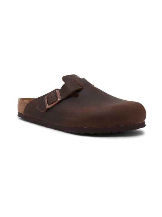 Zdjęcie produktu Birkenstock Skórzane mule Boston | regular fit brązowy