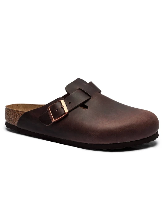 Zdjęcie produktu Birkenstock Skórzane mule Boston SFB LEOI Habana | regular fit brązowy