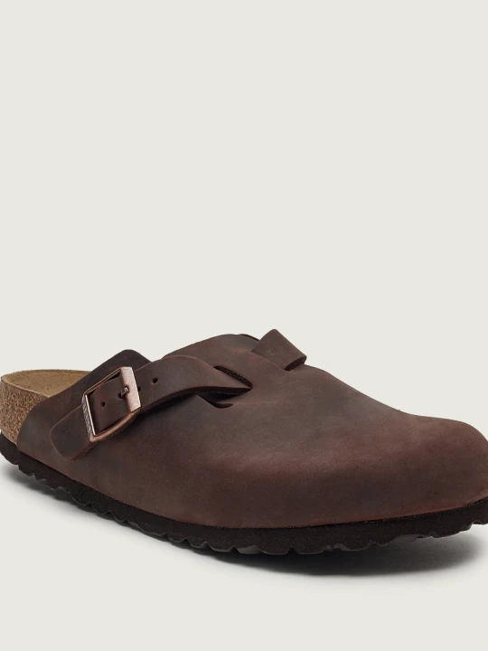 Zdjęcie produktu Birkenstock Skórzane mule Boston SFB LEOI | narrow fit brązowy