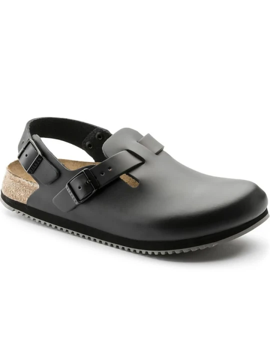 Zdjęcie produktu Birkenstock Skórzane półsandały "Tokio" w kolorze czarnym rozmiar: 43
