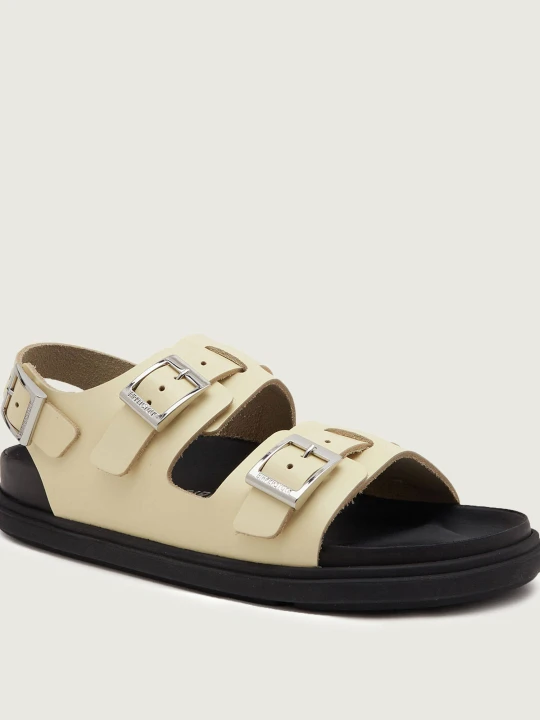 Zdjęcie produktu Birkenstock Skórzane sandały Cannes EXQ LE Butter | narrow fit beżowy