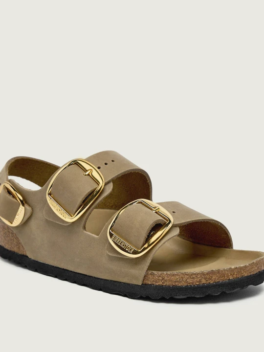 Zdjęcie produktu Birkenstock Skórzane sandały Milano Big Buckle | narrow fit zielony