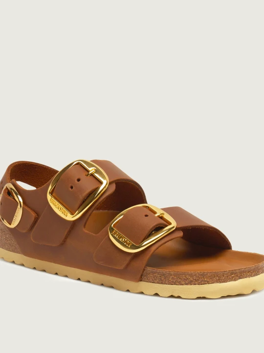 Zdjęcie produktu Birkenstock Skórzane sandały Milano | narrow fit brązowy