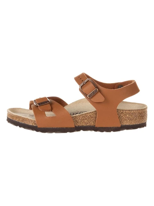 Zdjęcie produktu Birkenstock Skórzane sandały w kolorze jasnobrązowym rozmiar: 28