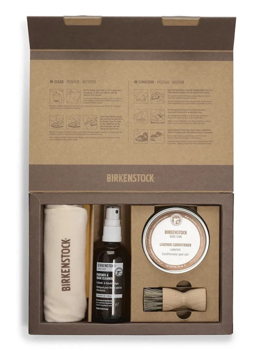Zdjęcie produktu Birkenstock zestaw do pielęgnacji obuwia skórzanego Oiled Leather Care Set brązowy