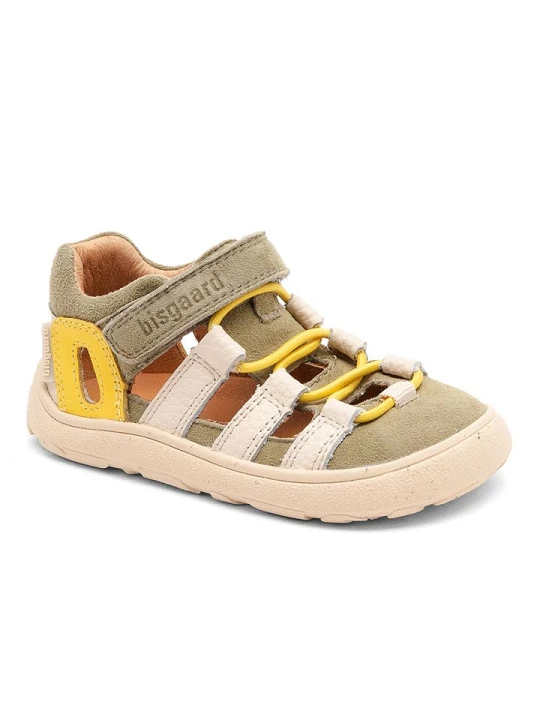 Zdjęcie produktu bisgaard Skórzane buty barefoot "Fiona" w kolorze oliwkowo-kremowym rozmiar: 31