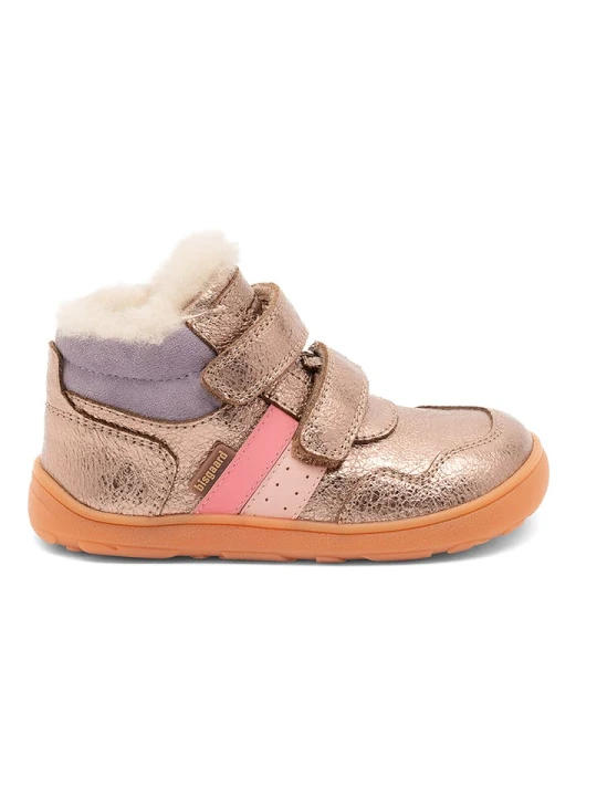 Zdjęcie produktu bisgaard Skórzane buty barefoot "Lucas" w kolorze jasnoróżowo-złotym rozmiar: 26