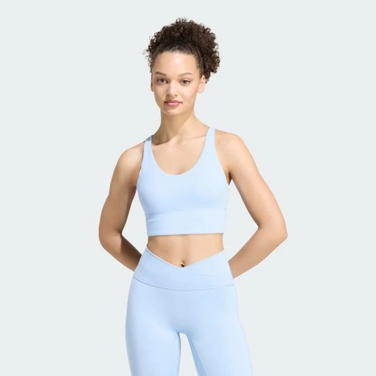 Zdjęcie produktu Biustonosz 3 Stripes Studio All Me Light Support Adidas Glow Blue