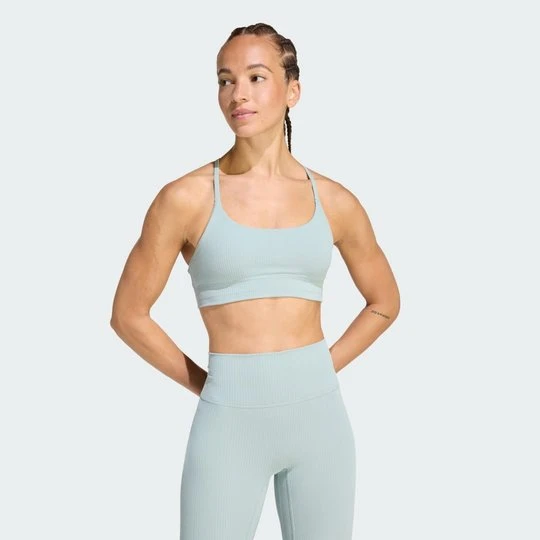Zdjęcie produktu Biustonosz adidas All Me Light Support Rib Bra Long Line Wonder Sage