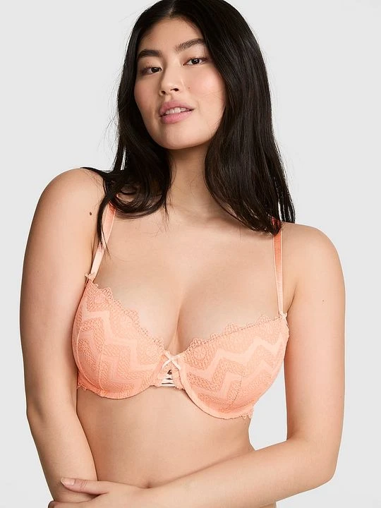 Zdjęcie produktu PINK Biustonosz balkonetka lekko usztywniany PINK Wink Victoria's Secret Pomarańczowy