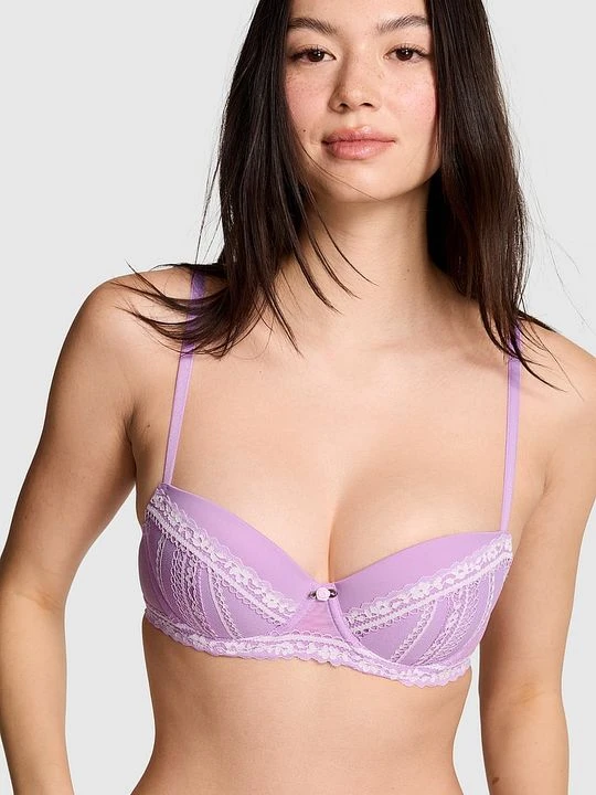 Zdjęcie produktu PINK Biustonosz balkonetka push‑up Victoria's Secret Fioletowy