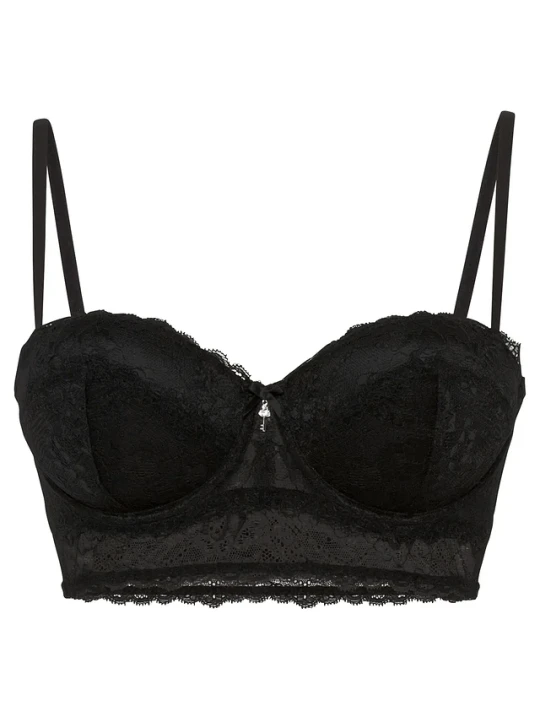 Zdjęcie produktu Biustonosz balkonetka z koronki BonPrix czarny