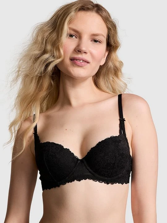 Zdjęcie produktu Biustonosz balkonetka z push-upem Wink Victoria's Secret Czarny