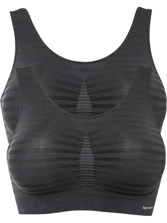 Zdjęcie produktu Biustonosz bezszwowy bustier Feel comfort (2 szt.) BonPrix szary