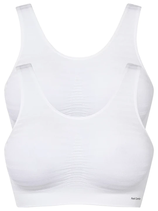 Zdjęcie produktu Biustonosz bezszwowy bustier Feel comfort (2 szt.) BonPrix biały