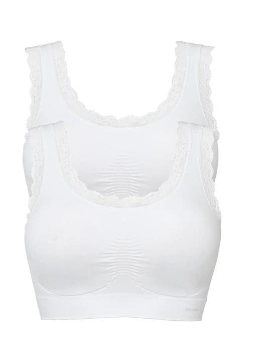 Zdjęcie produktu Biustonosz bezszwowy bustier z kolekcji Feel Comfort (2 szt.) BonPrix biały