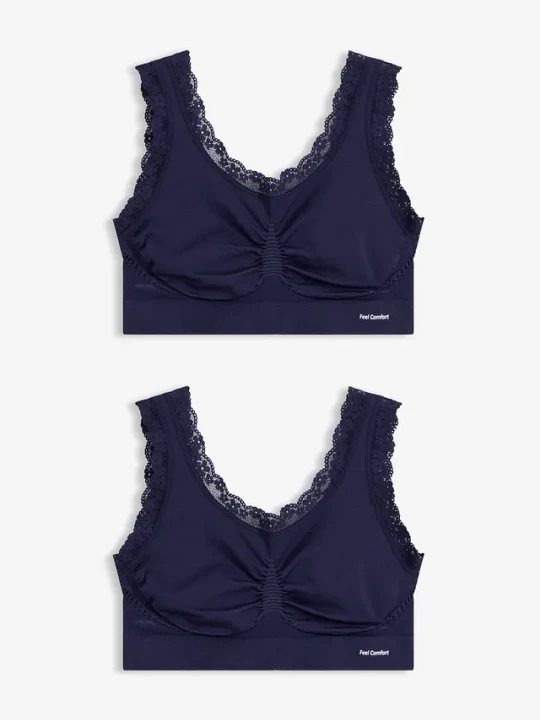 Zdjęcie produktu Biustonosz bezszwowy bustier z kolekcji Feel Comfort (2 szt.) BonPrix niebieski