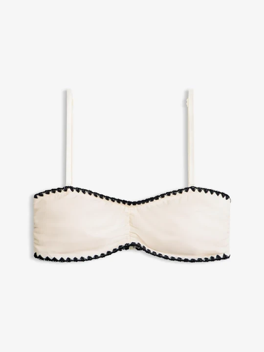 Zdjęcie produktu Biustonosz bikini bandeau z haftem BonPrix biały