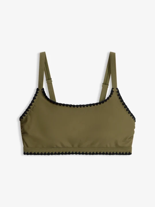 Zdjęcie produktu Biustonosz bikini bustier z haftem BonPrix zielony