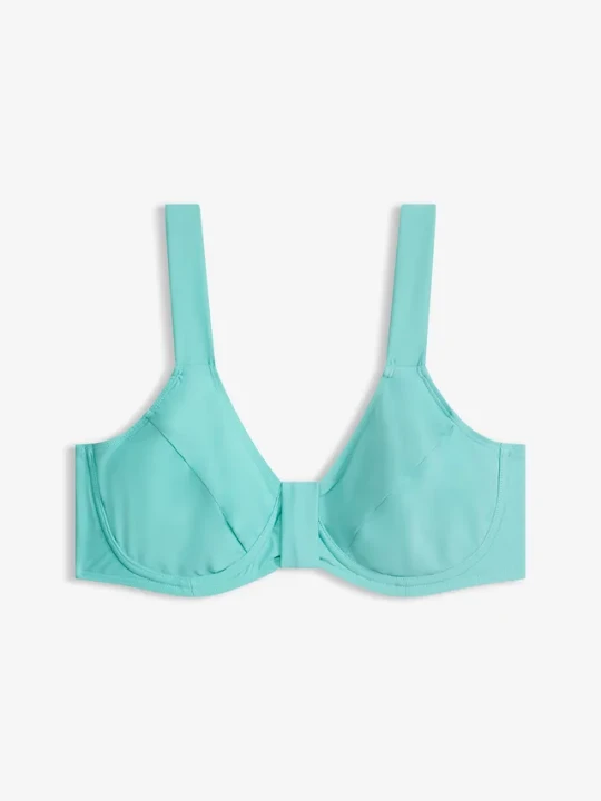 Zdjęcie produktu Biustonosz bikini minimizer z szerokimi ramiączkami BonPrix niebieski