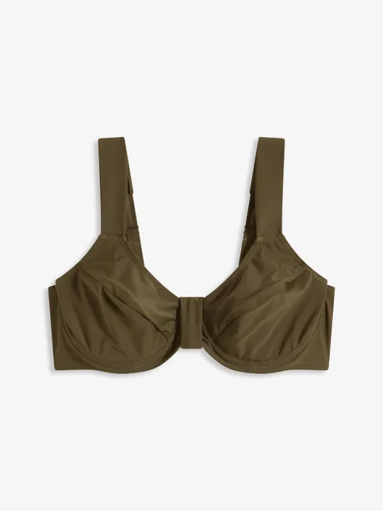 Zdjęcie produktu Biustonosz bikini minimizer z szerokimi ramiączkami BonPrix zielony