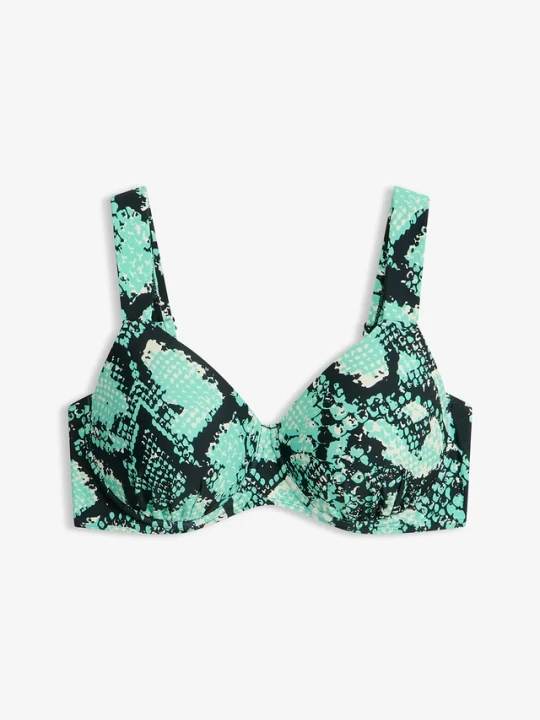 Zdjęcie produktu Biustonosz bikini minimizer z wyściełanymi ramiączkami BonPrix zielony