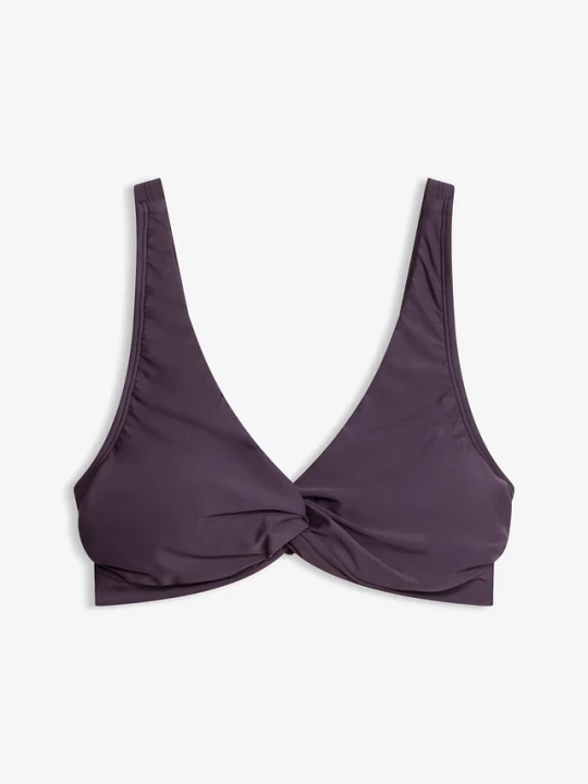 Zdjęcie produktu Biustonosz bikini typu bustier z ozdobnym przewiązaniem BonPrix fioletowy