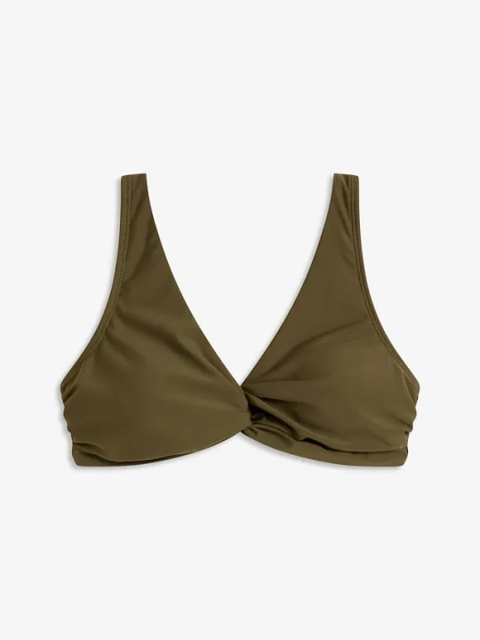 Zdjęcie produktu Biustonosz bikini typu bustier z ozdobnym przewiązaniem BonPrix zielony