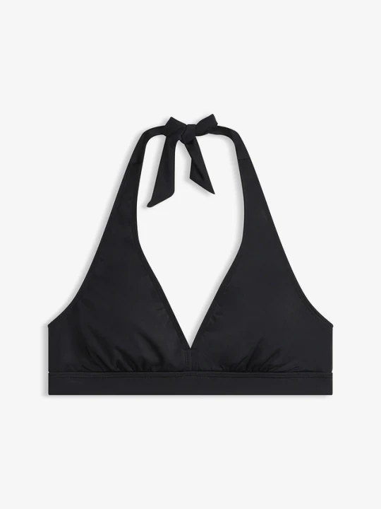 Zdjęcie produktu Biustonosz bikini z dekoltem typu halter w serek BonPrix czarny