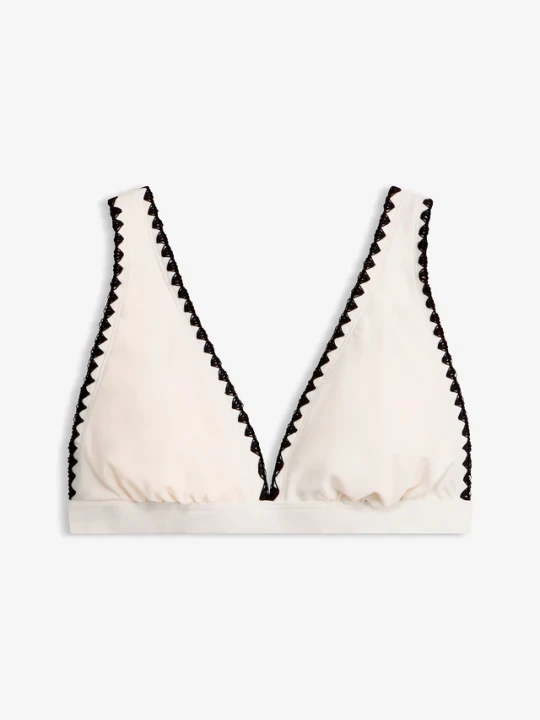 Zdjęcie produktu Biustonosz bikini z haftem BonPrix biały