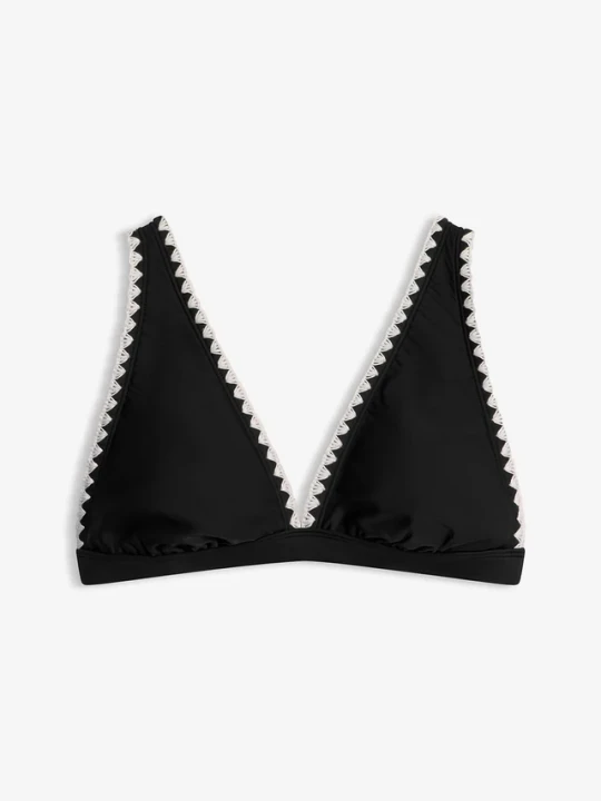 Zdjęcie produktu Biustonosz bikini z haftem BonPrix czarny