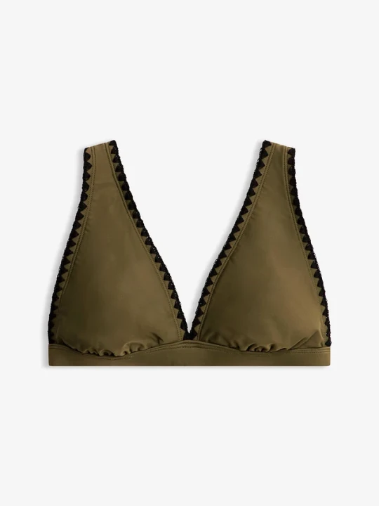 Zdjęcie produktu Biustonosz bikini z haftem BonPrix zielony