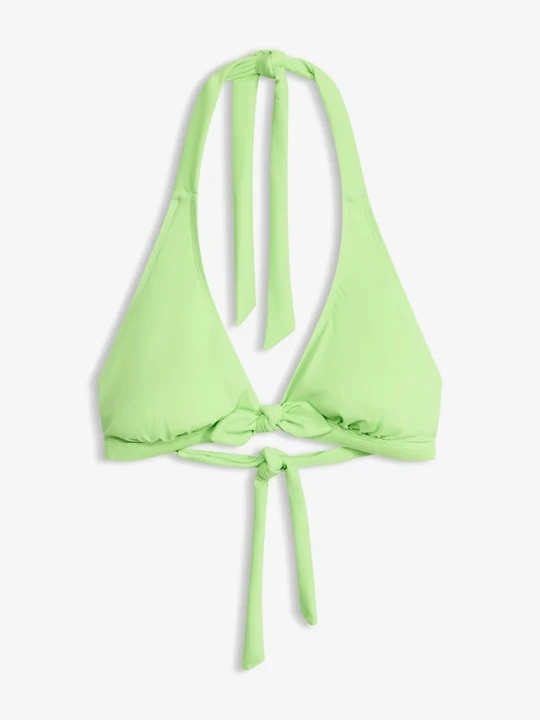 Zdjęcie produktu Biustonosz bikini z ramiączkami łączonymi na szyi BonPrix zielony