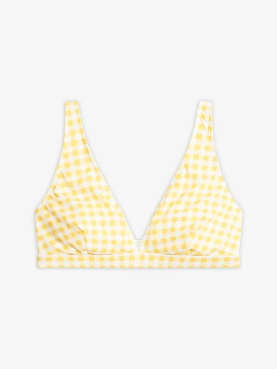 Zdjęcie produktu Biustonosz bikini ze wzorem w kratę BonPrix biały