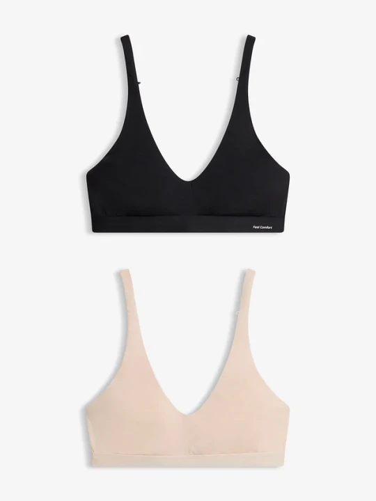 Zdjęcie produktu Biustonosz braletka Feel Comfort, z miękkiego modalu (2 szt.) BonPrix czarny