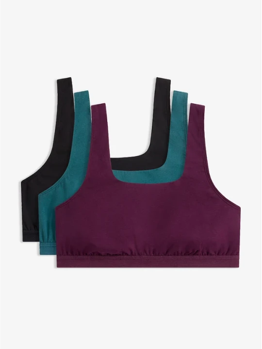 Zdjęcie produktu Biustonosz bustier z bawełną organiczną (3 szt.) BonPrix niebieski