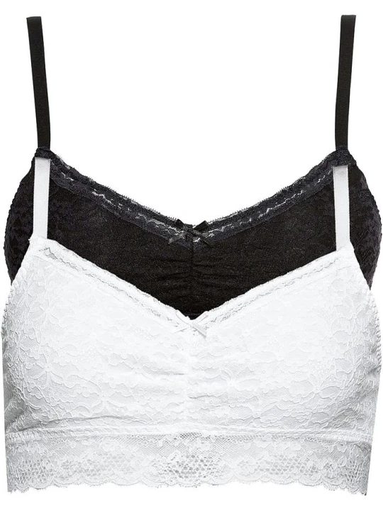 Zdjęcie produktu Biustonosz bustier z miękką koronką (2 szt.) BonPrix czarny