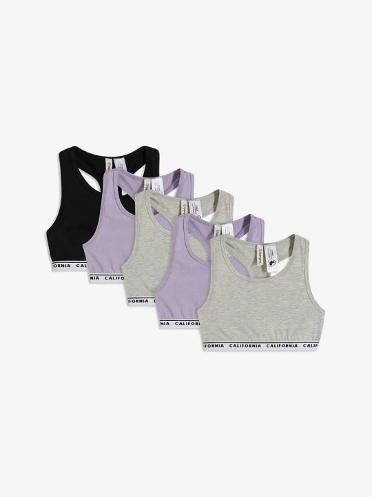 Zdjęcie produktu Biustonosz bustier z miękką bawełną (5 szt.) BonPrix fioletowy