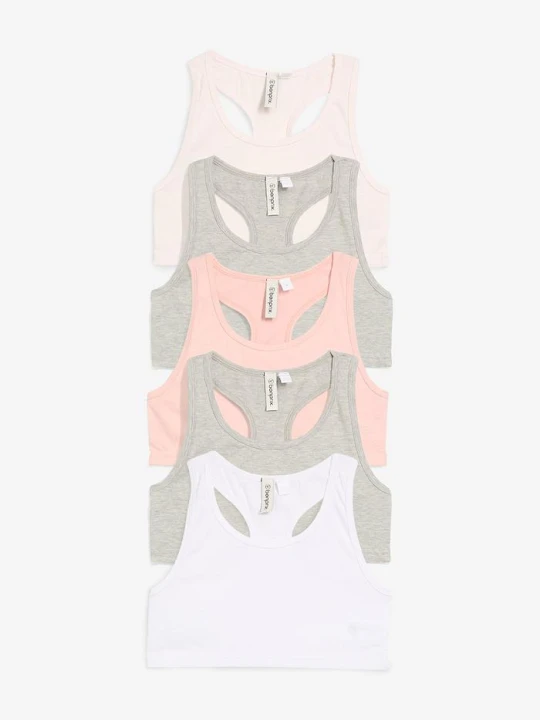 Zdjęcie produktu Biustonosz bustier z miękkiej bawełny (5 szt.) BonPrix różowy